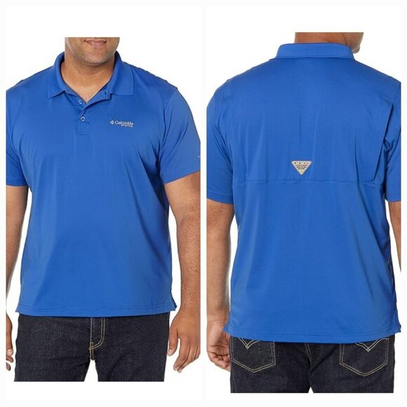 Columbia Men sz M Low Drag Offshore Polo shirt Blue - Picture 1 of 13